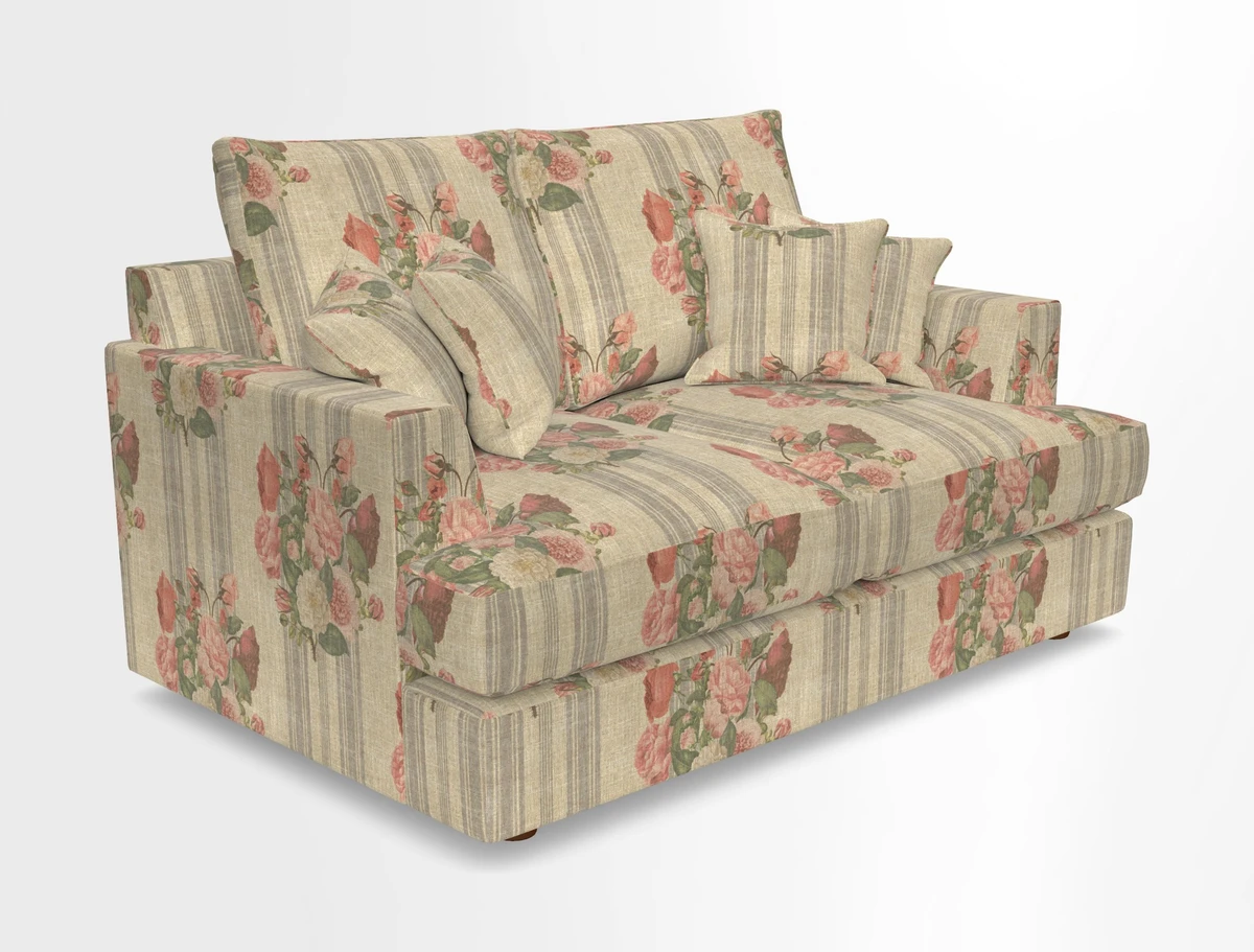 Slingsby 2 Seater Fitted Cover Sofa in Two Tone Plain Biscuit.  Loose cover version available