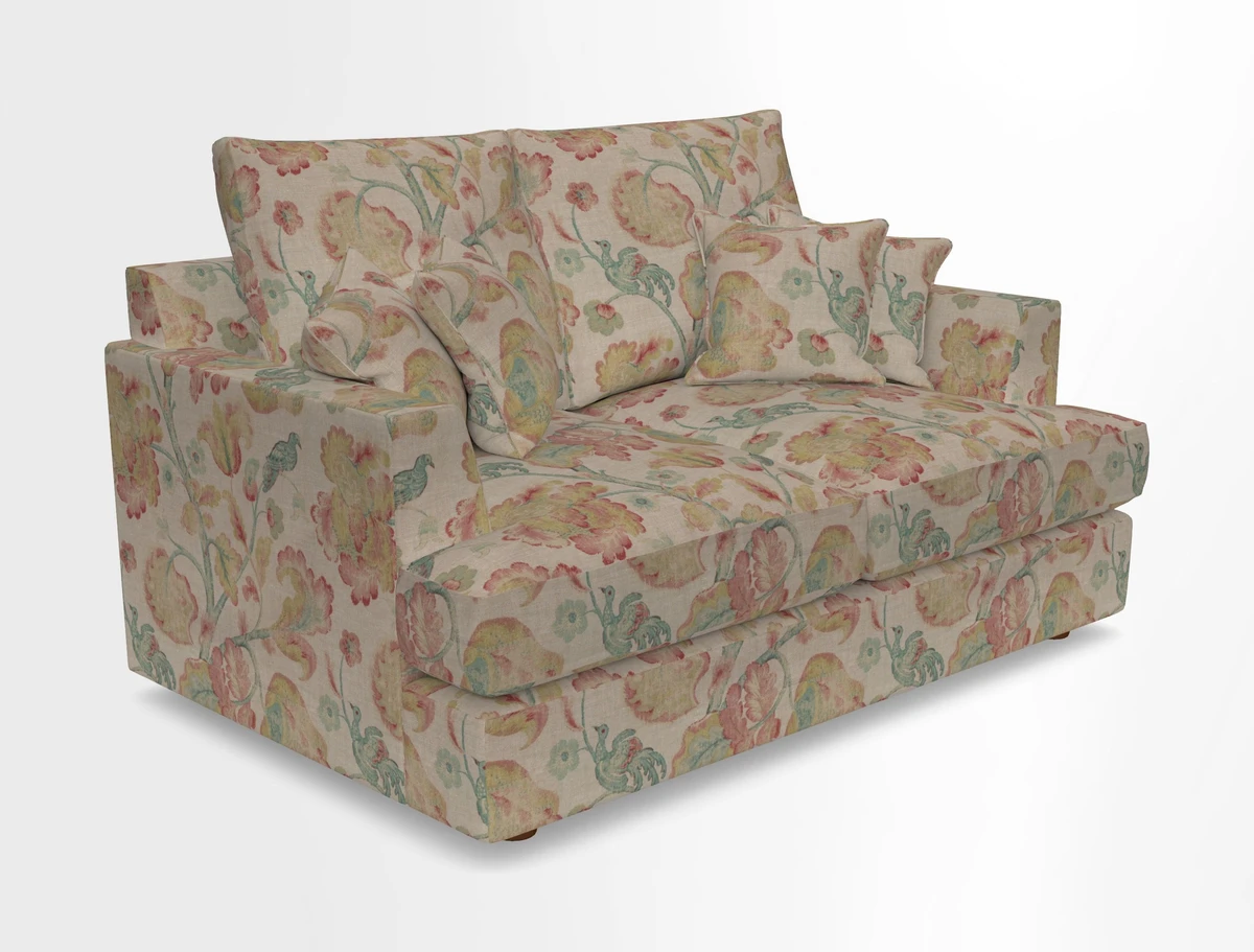 Slingsby 2 Seater Fitted Cover Sofa in Two Tone Plain Biscuit.  Loose cover version available
