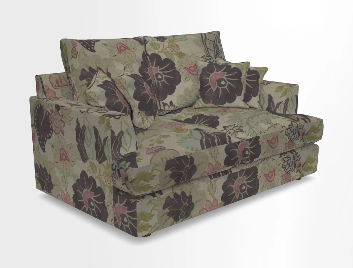 Slingsby 2 Seater Fitted Cover Sofa in Two Tone Plain Biscuit.  Loose cover version available