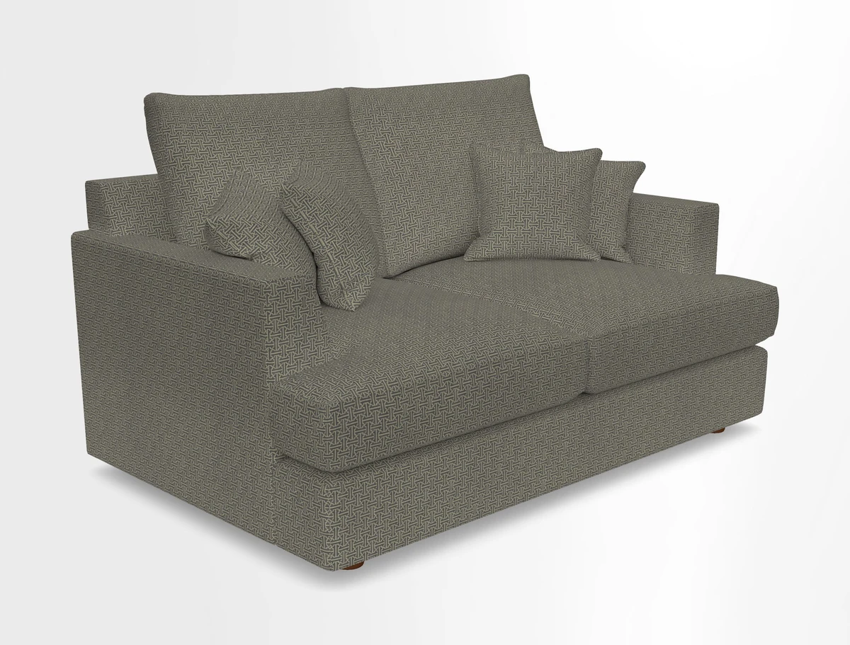Slingsby 2 Seater Fitted Cover Sofa in Two Tone Plain Biscuit.  Loose cover version available