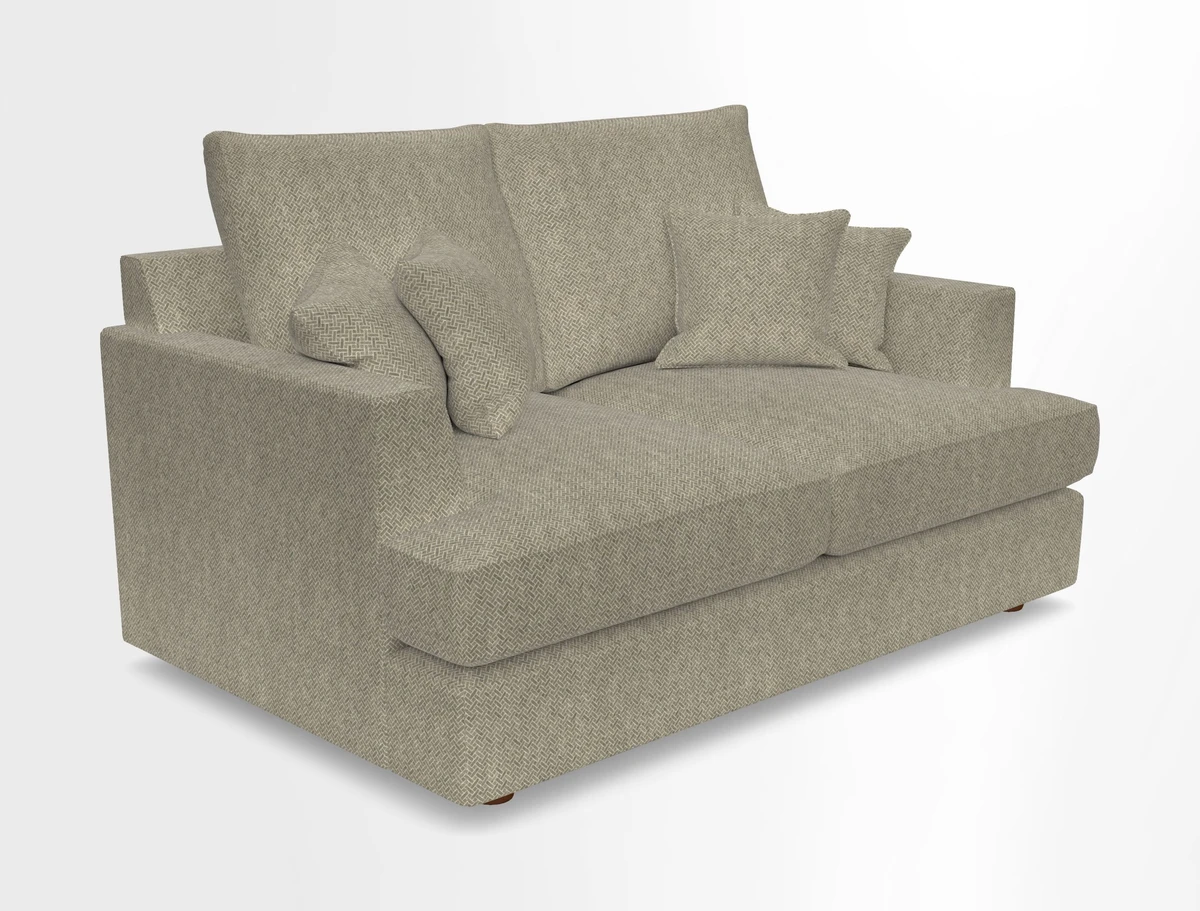 Slingsby 2 Seater Fitted Cover Sofa in Two Tone Plain Biscuit.  Loose cover version available