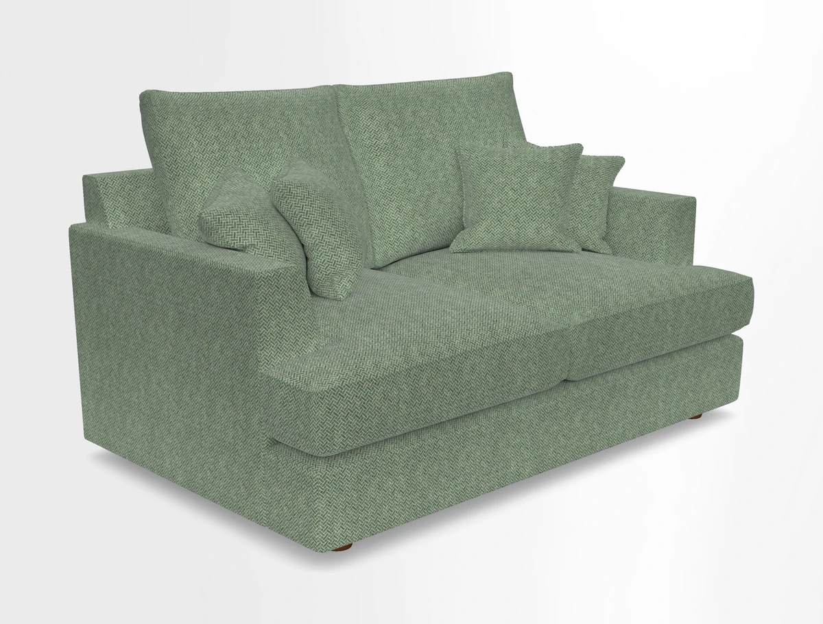 Slingsby 2 Seater Fitted Cover Sofa in Two Tone Plain Biscuit.  Loose cover version available