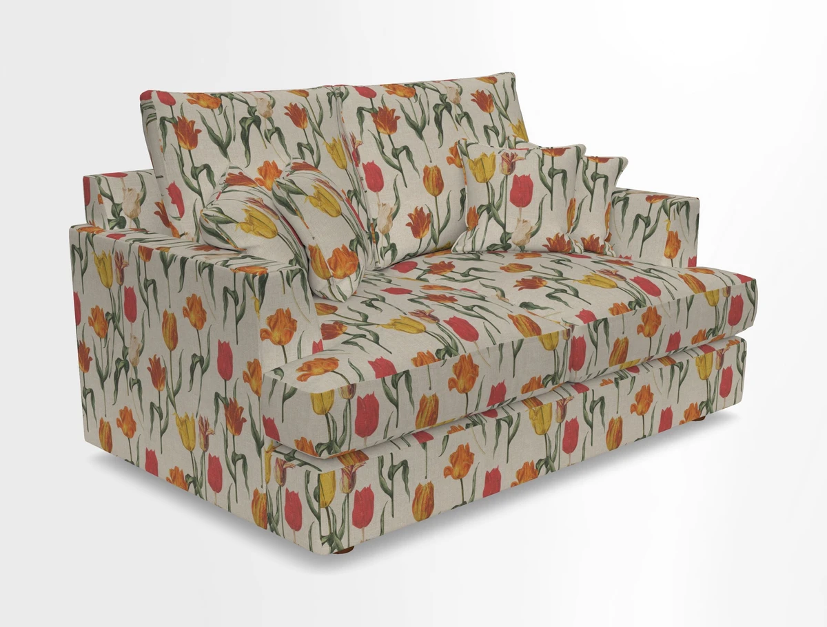 Slingsby 2 Seater Fitted Cover Sofa in Two Tone Plain Biscuit.  Loose cover version available