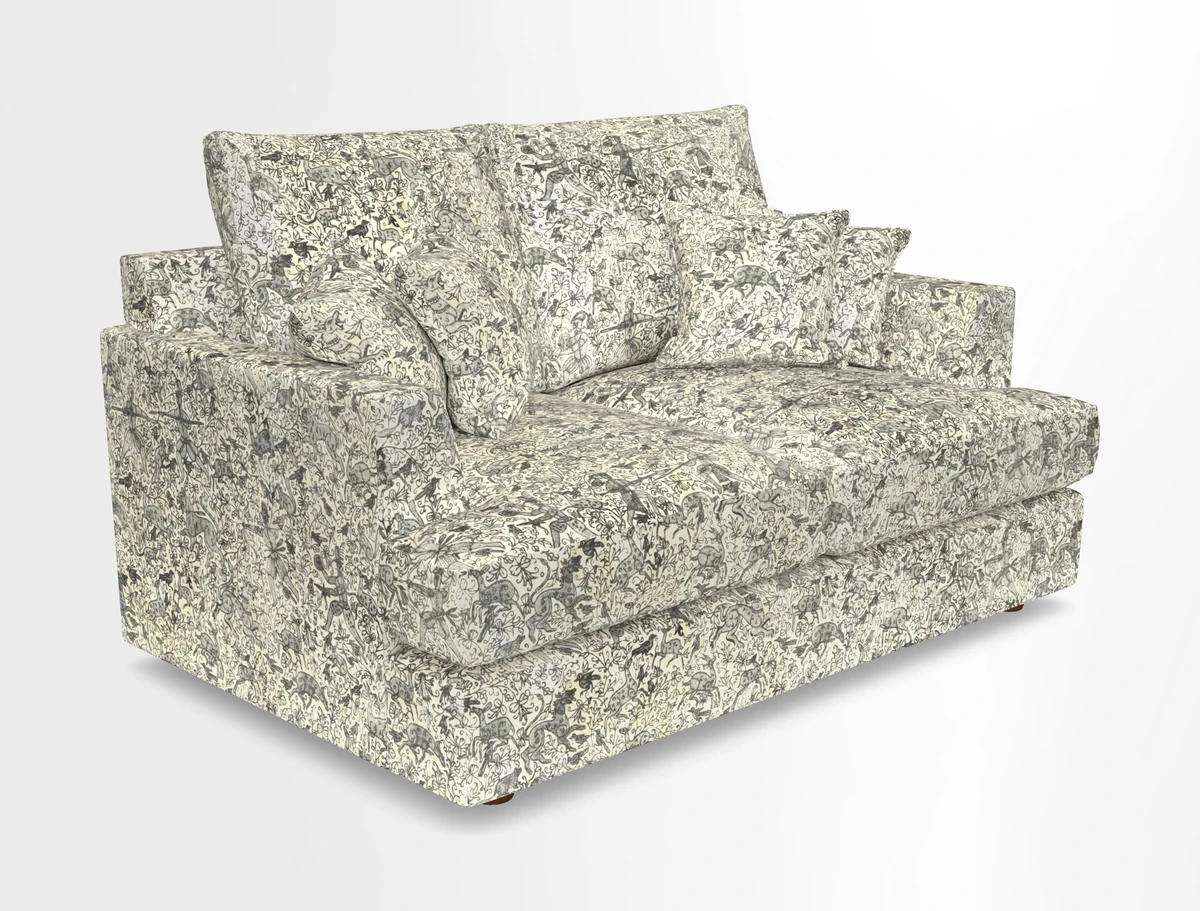 Slingsby 2 Seater Fitted Cover Sofa in Two Tone Plain Biscuit.  Loose cover version available