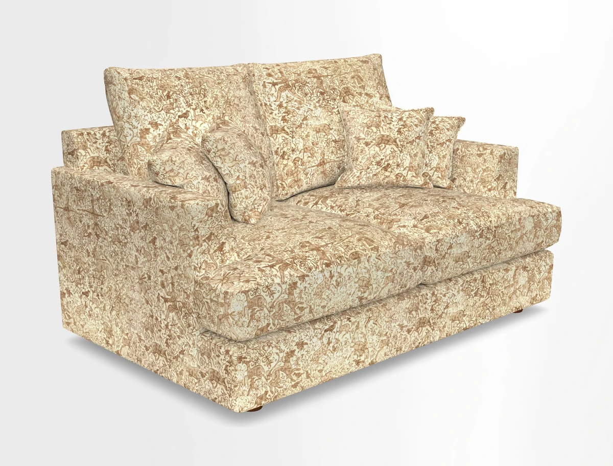 Slingsby 2 Seater Fitted Cover Sofa in Two Tone Plain Biscuit.  Loose cover version available