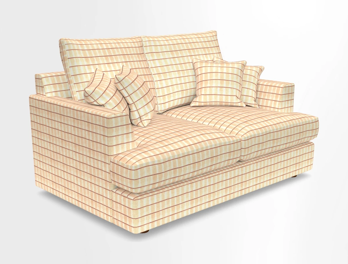 Slingsby 2 Seater Fitted Cover Sofa in Two Tone Plain Biscuit.  Loose cover version available