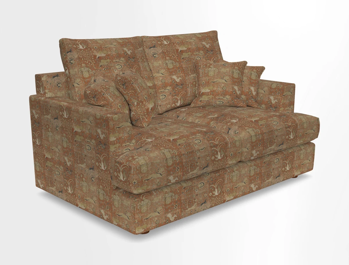 Slingsby 2 Seater Fitted Cover Sofa in Two Tone Plain Biscuit.  Loose cover version available