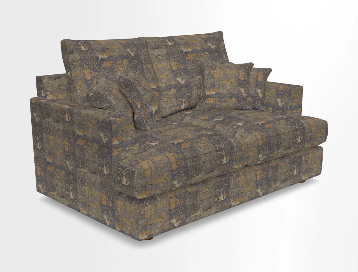 Slingsby 2 Seater Fitted Cover Sofa in Two Tone Plain Biscuit.  Loose cover version available