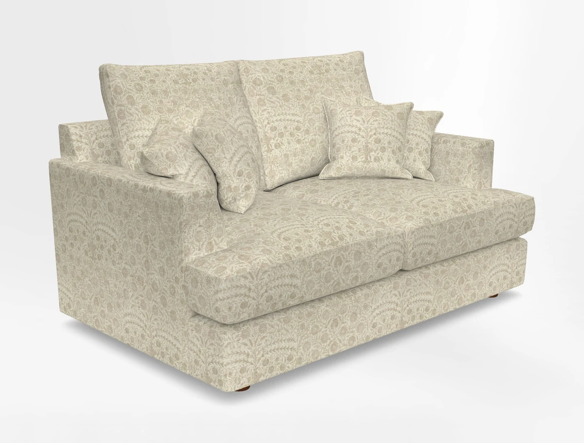 Slingsby 2 Seater Fitted Cover Sofa in Two Tone Plain Biscuit.  Loose cover version available