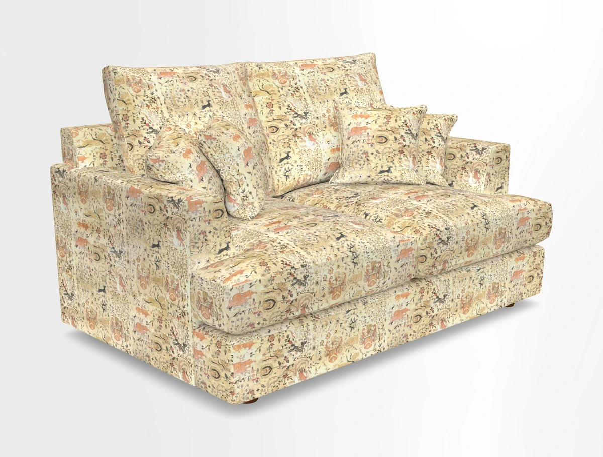 Slingsby 2 Seater Fitted Cover Sofa in Two Tone Plain Biscuit.  Loose cover version available