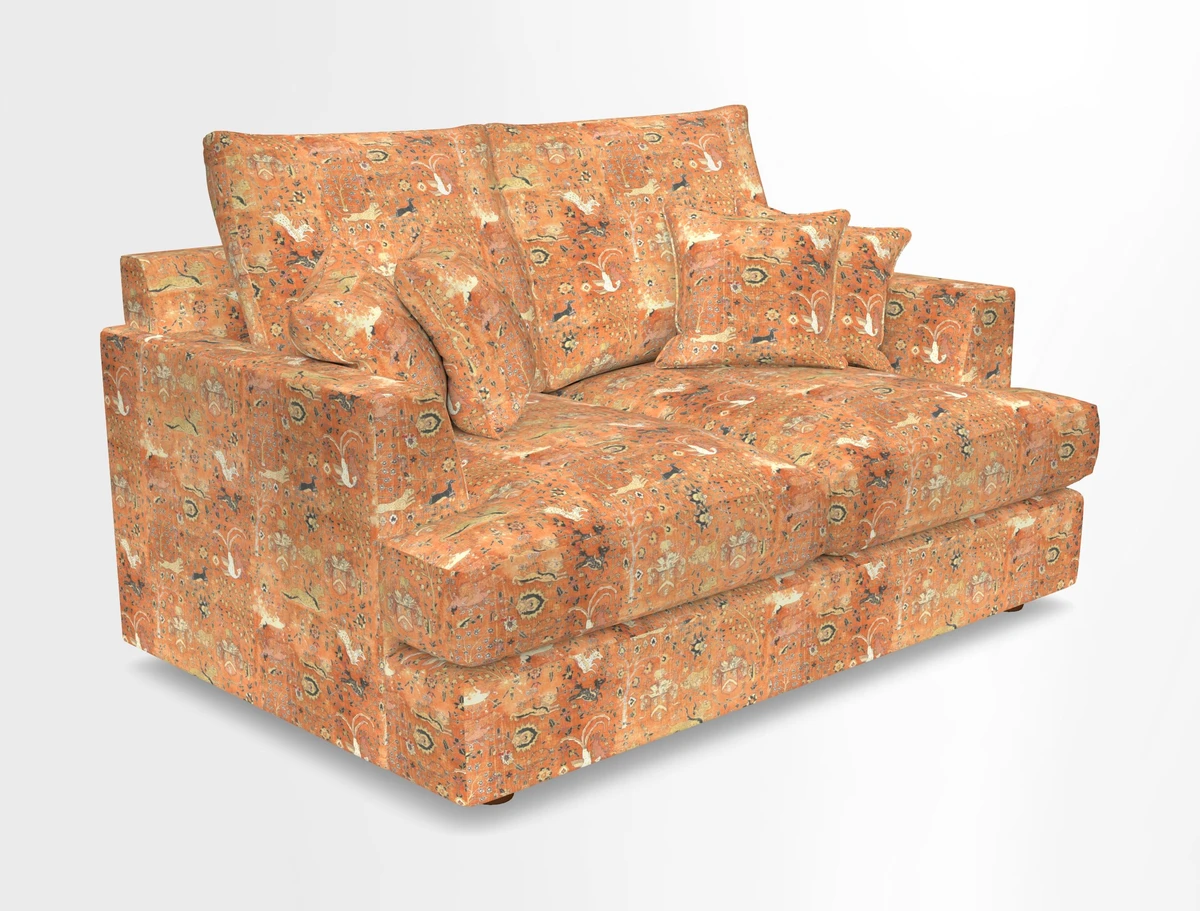 Slingsby 2 Seater Fitted Cover Sofa in Two Tone Plain Biscuit.  Loose cover version available