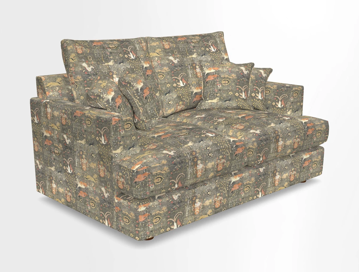 Slingsby 2 Seater Fitted Cover Sofa in Two Tone Plain Biscuit.  Loose cover version available