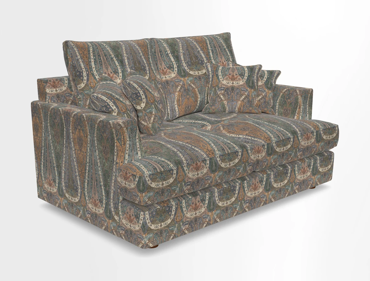 Slingsby 2 Seater Fitted Cover Sofa in Two Tone Plain Biscuit.  Loose cover version available