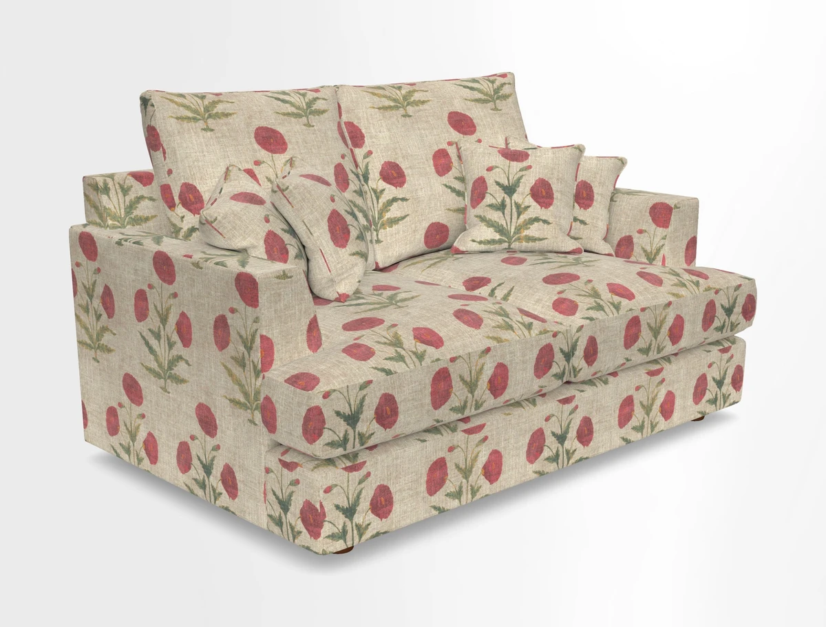 Slingsby 2 Seater Fitted Cover Sofa in Two Tone Plain Biscuit.  Loose cover version available