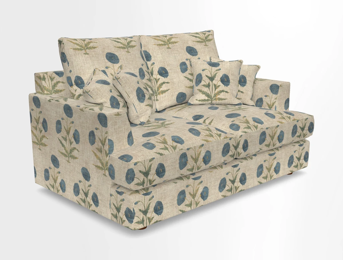 Slingsby 2 Seater Fitted Cover Sofa in Two Tone Plain Biscuit.  Loose cover version available