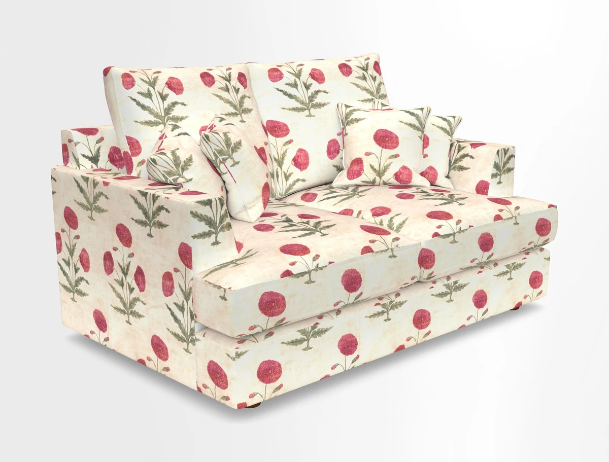 Slingsby 2 Seater Fitted Cover Sofa in Two Tone Plain Biscuit.  Loose cover version available