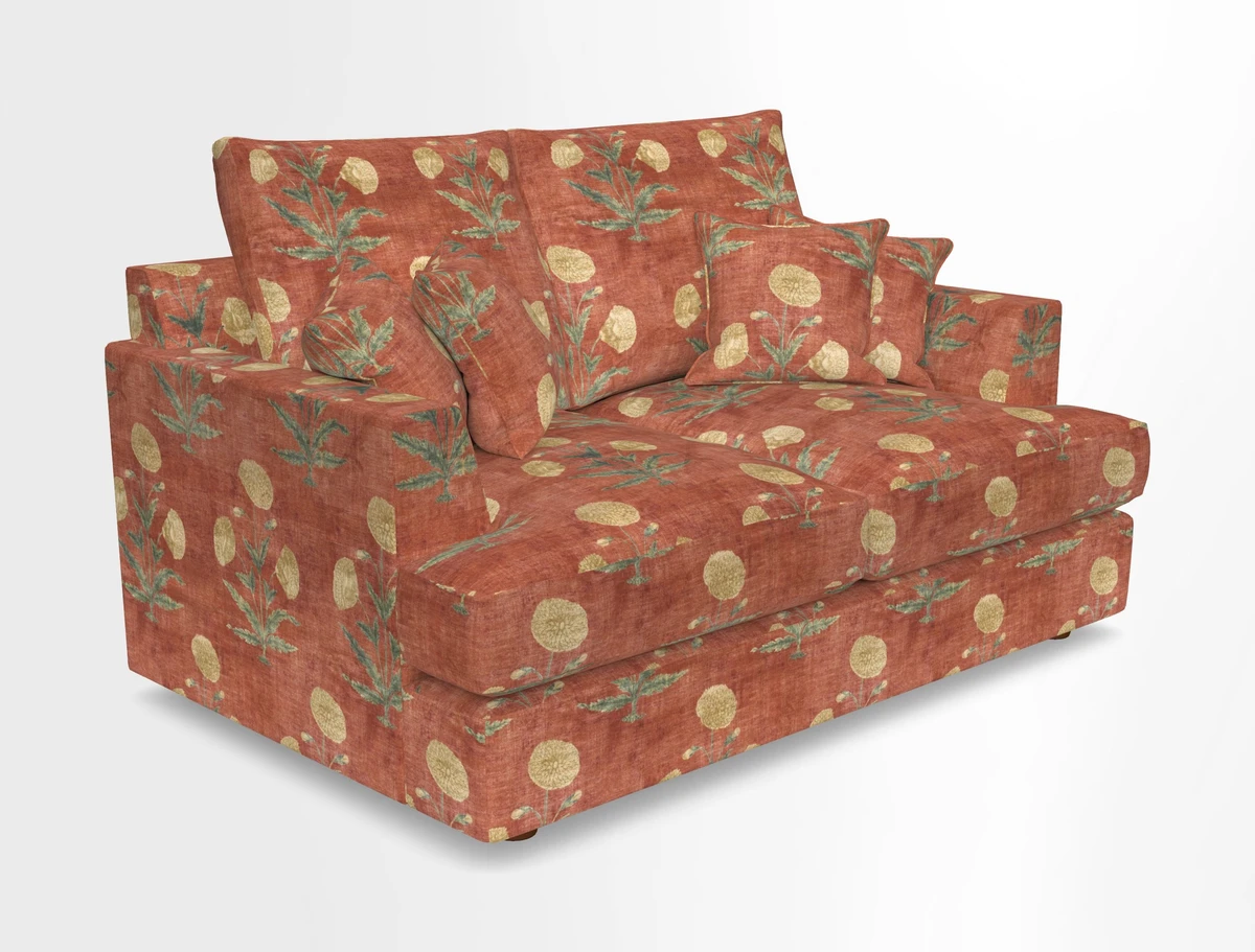 Slingsby 2 Seater Fitted Cover Sofa in Two Tone Plain Biscuit.  Loose cover version available