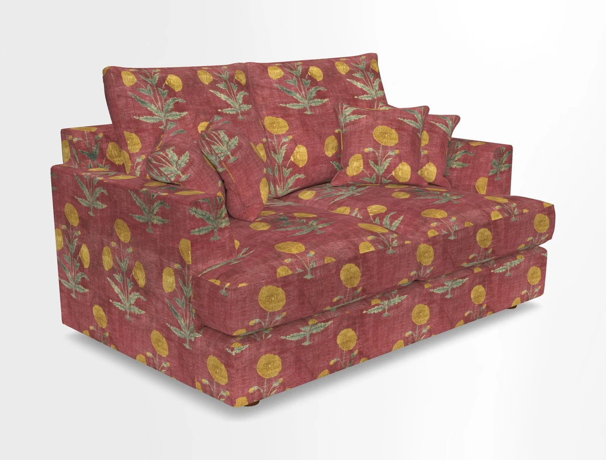 Slingsby 2 Seater Fitted Cover Sofa in Two Tone Plain Biscuit.  Loose cover version available