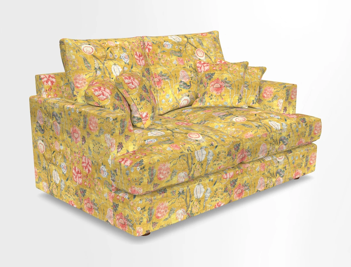 Slingsby 2 Seater Fitted Cover Sofa in Two Tone Plain Biscuit.  Loose cover version available