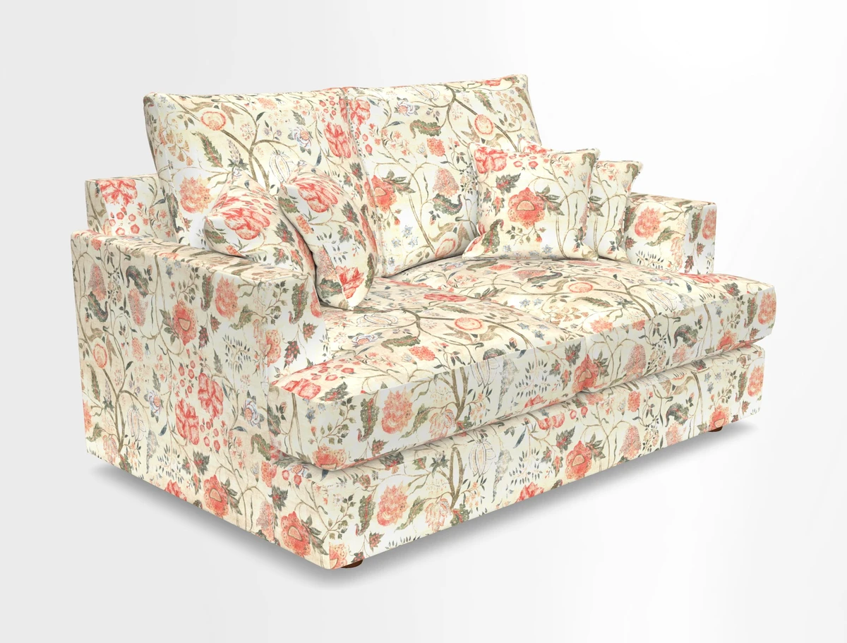 Slingsby 2 Seater Fitted Cover Sofa in Two Tone Plain Biscuit.  Loose cover version available