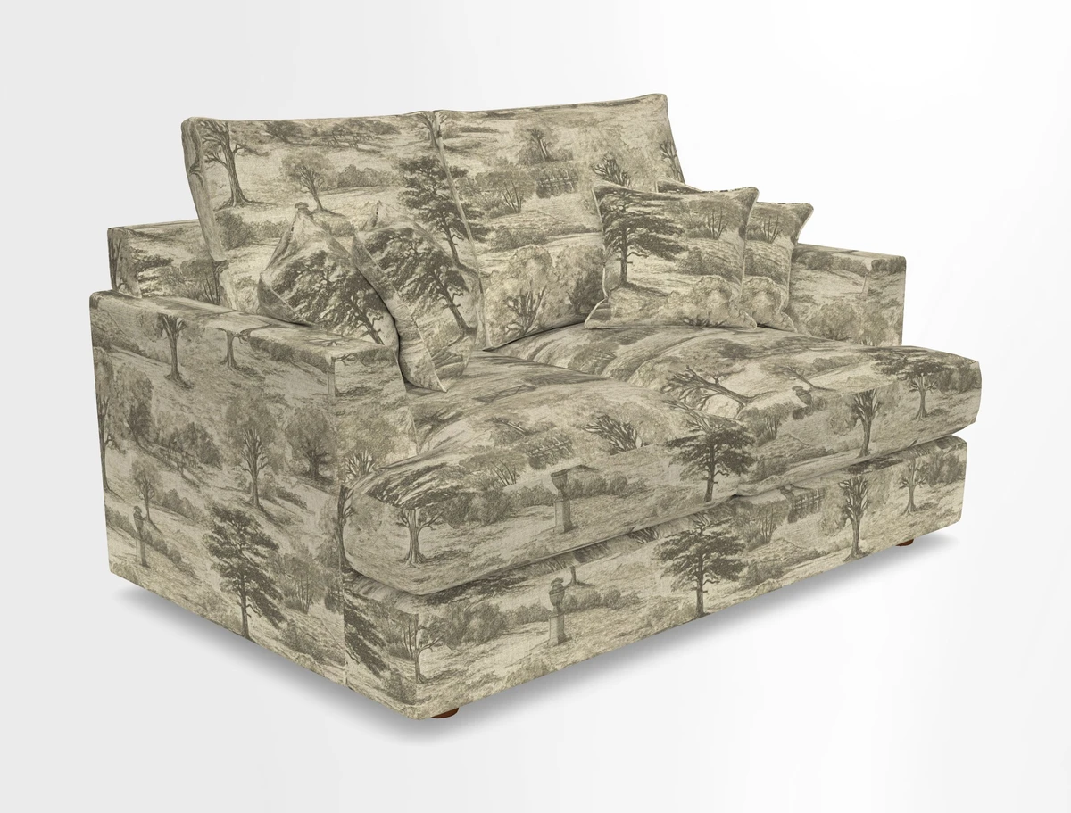 Slingsby 2 Seater Fitted Cover Sofa in Two Tone Plain Biscuit.  Loose cover version available