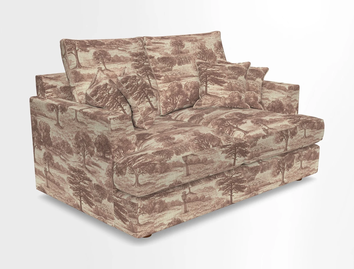 Slingsby 2 Seater Fitted Cover Sofa in Two Tone Plain Biscuit.  Loose cover version available