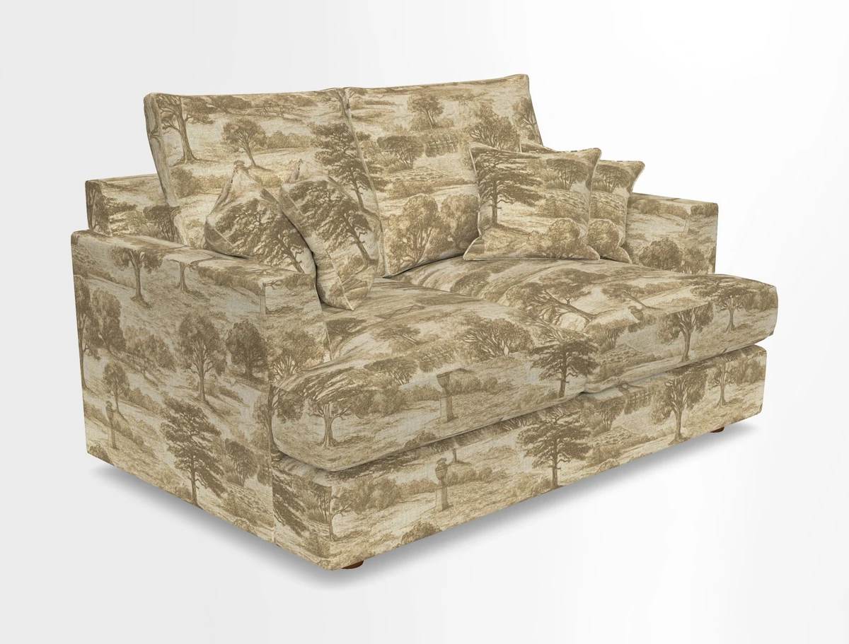 Slingsby 2 Seater Fitted Cover Sofa in Two Tone Plain Biscuit.  Loose cover version available