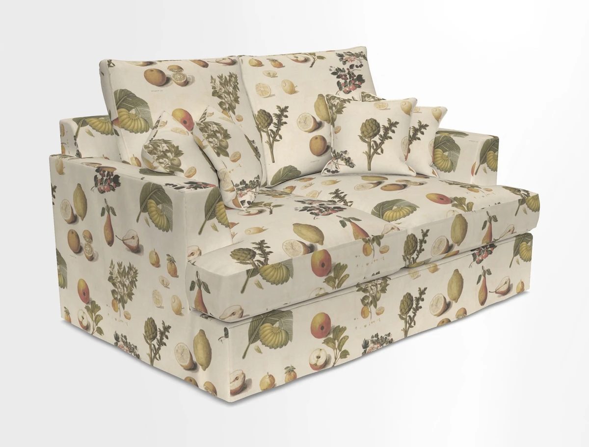 Slingsby 2 Seater Fitted Cover Sofa in Two Tone Plain Biscuit.  Loose cover version available