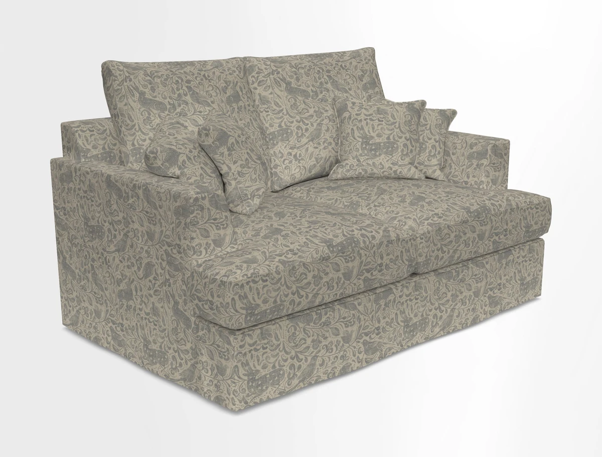 Slingsby 2 Seater Fitted Cover Sofa in Two Tone Plain Biscuit.  Loose cover version available