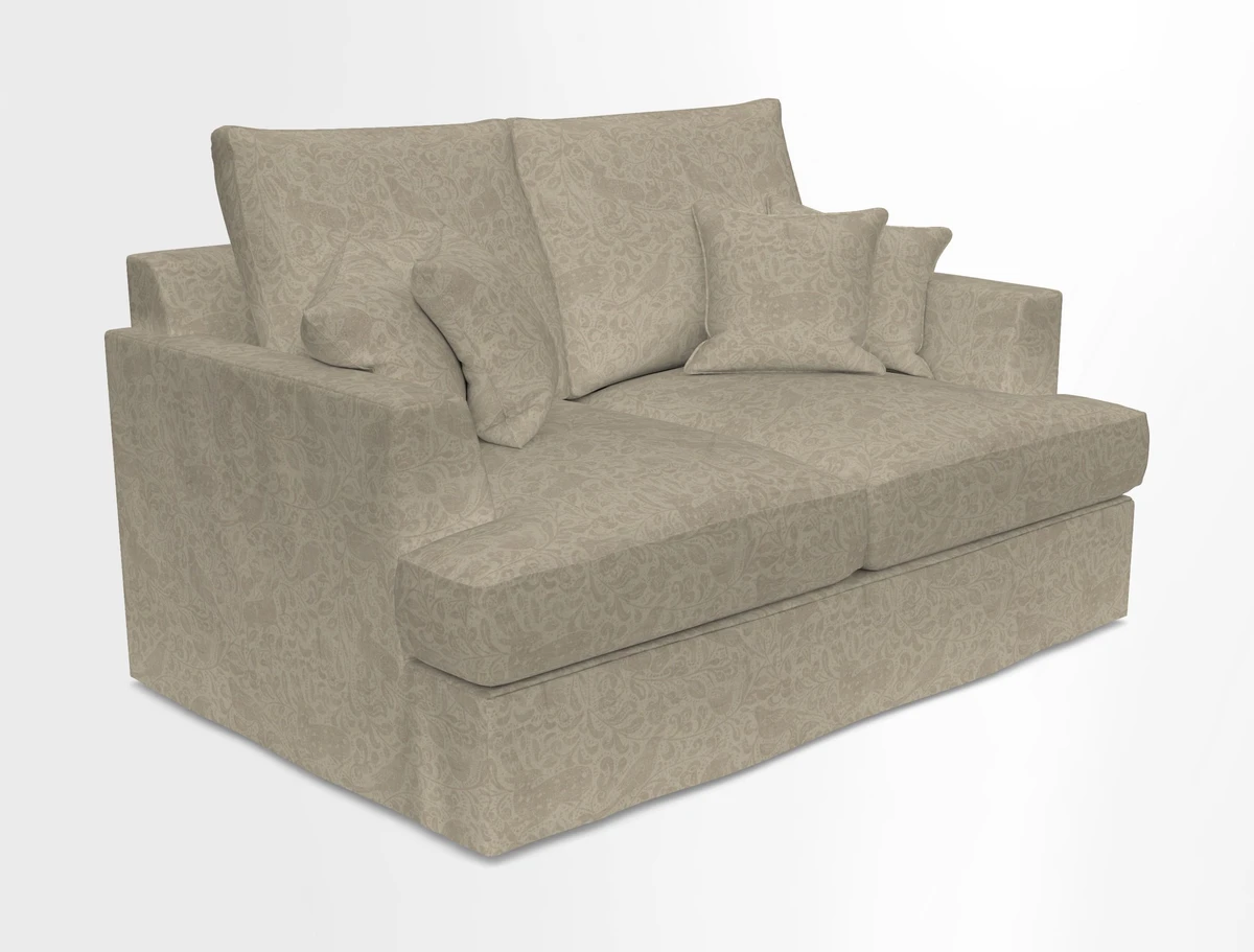 Slingsby 2 Seater Fitted Cover Sofa in Two Tone Plain Biscuit.  Loose cover version available