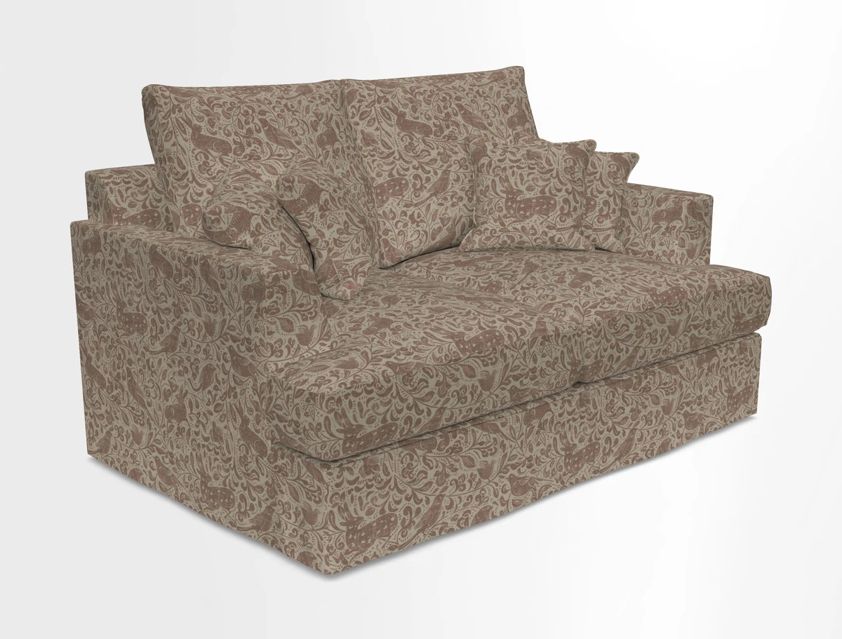 Slingsby 2 Seater Fitted Cover Sofa in Two Tone Plain Biscuit.  Loose cover version available