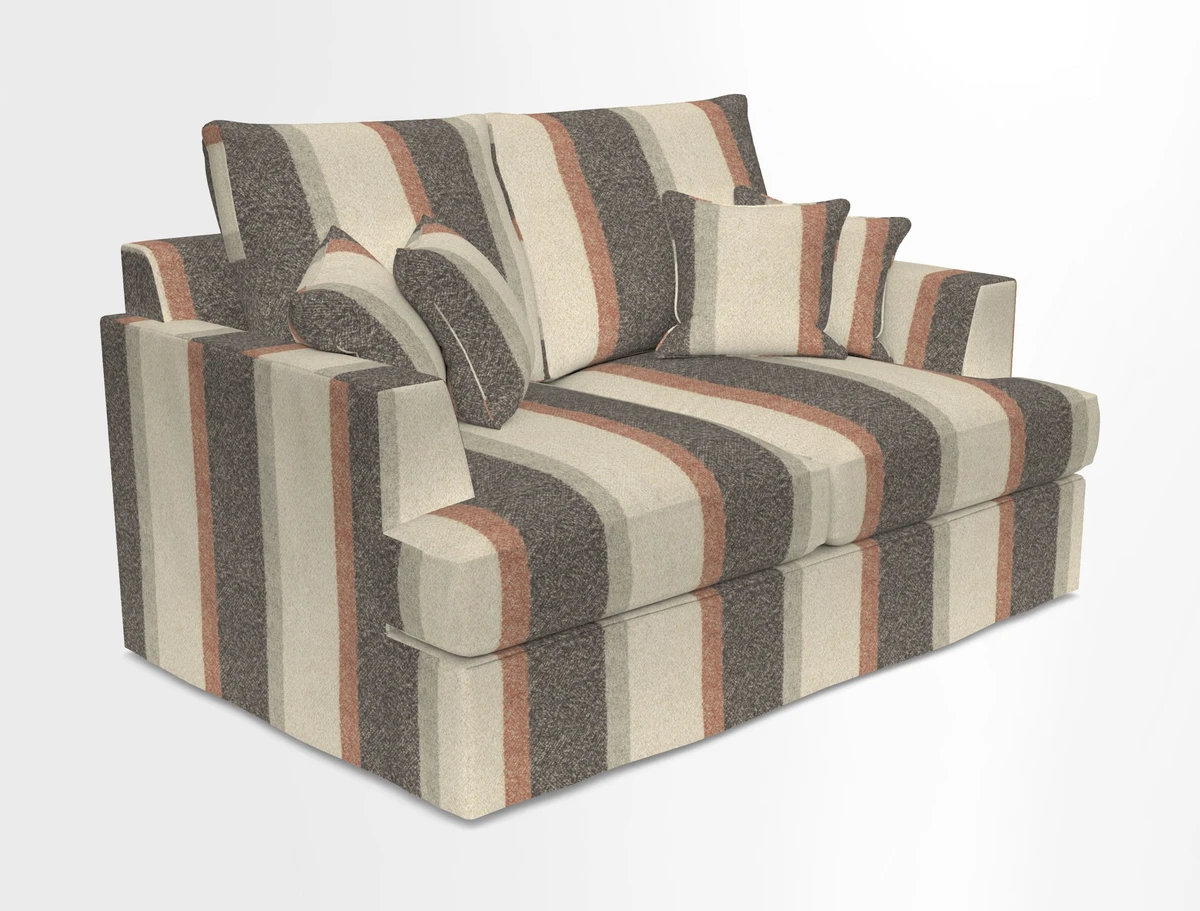 Slingsby 2 Seater Fitted Cover Sofa in Two Tone Plain Biscuit.  Loose cover version available