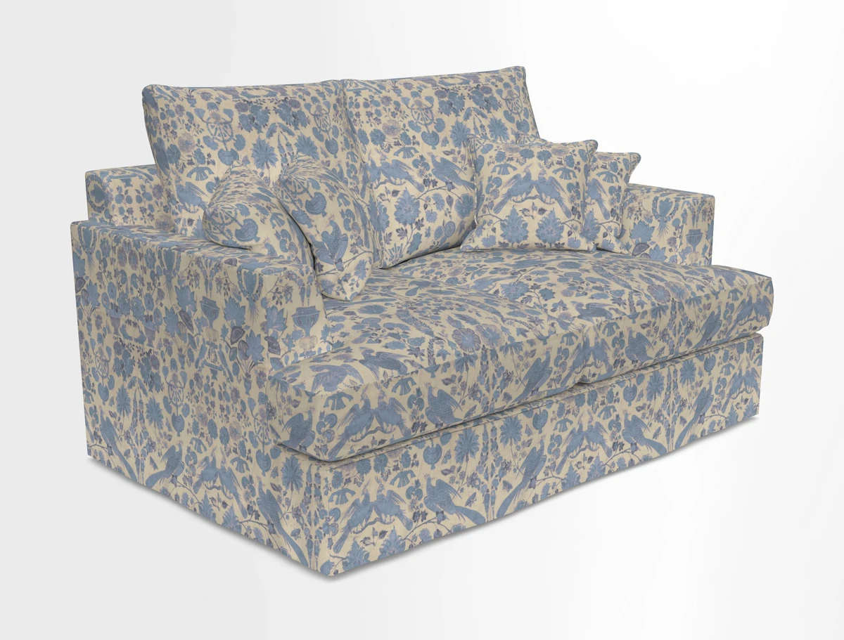 Slingsby 2 Seater Fitted Cover Sofa in Two Tone Plain Biscuit.  Loose cover version available