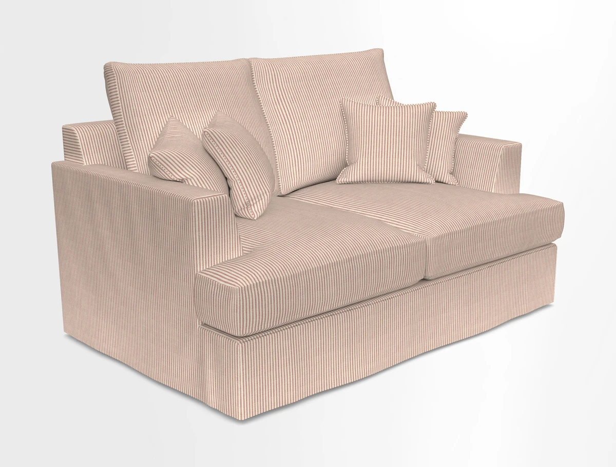 Slingsby 2 Seater Fitted Cover Sofa in Two Tone Plain Biscuit.  Loose cover version available