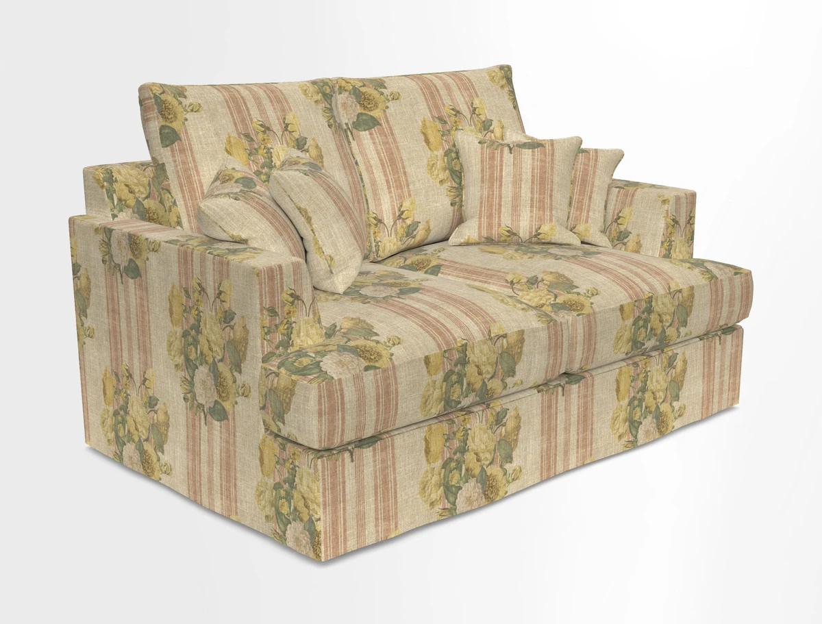 Slingsby 2 Seater Fitted Cover Sofa in Two Tone Plain Biscuit.  Loose cover version available