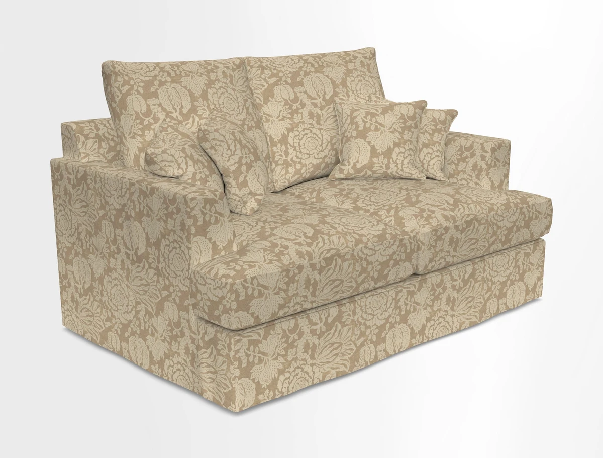 Slingsby 2 Seater Fitted Cover Sofa in Two Tone Plain Biscuit.  Loose cover version available