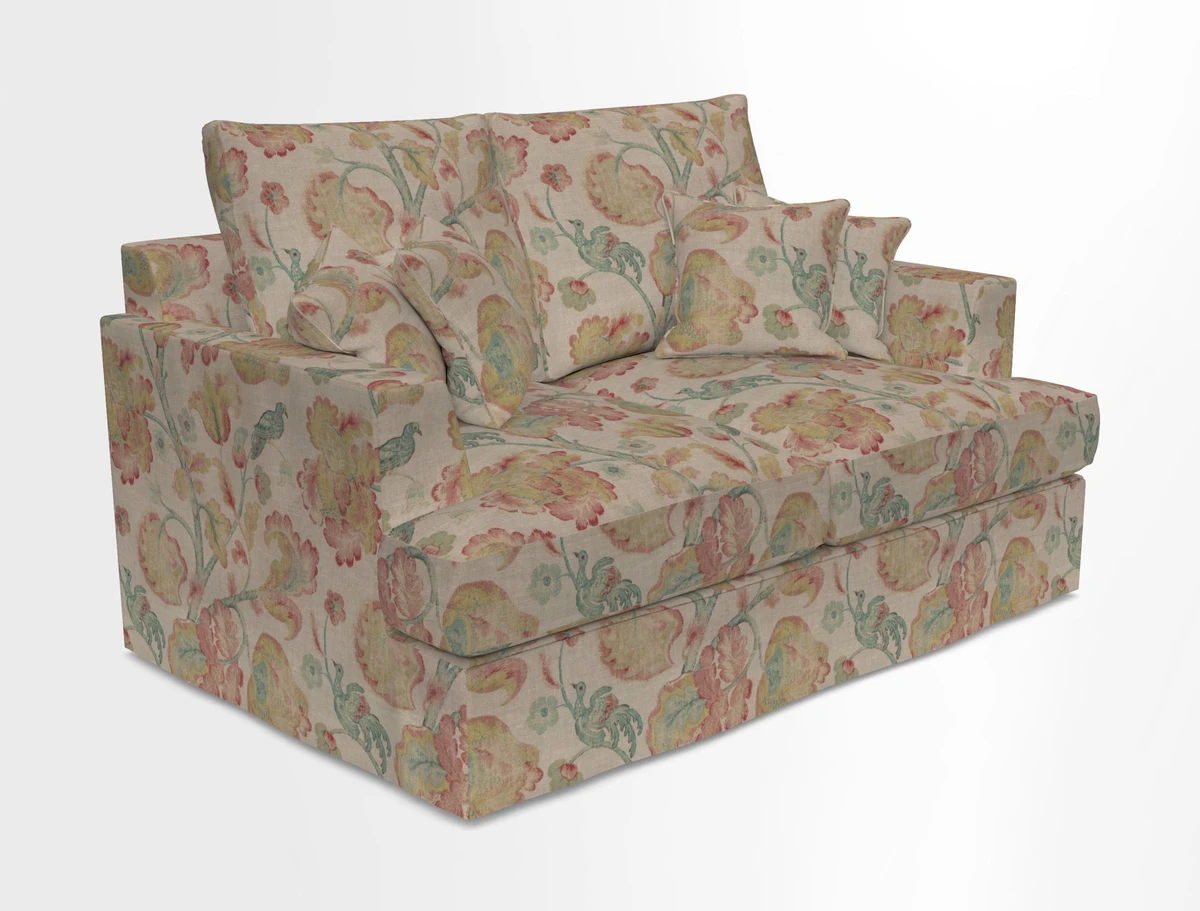 Slingsby 2 Seater Fitted Cover Sofa in Two Tone Plain Biscuit.  Loose cover version available