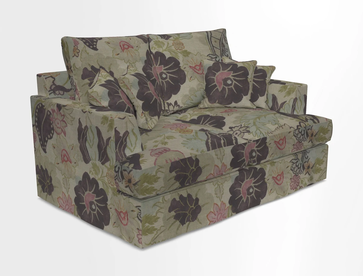 Slingsby 2 Seater Fitted Cover Sofa in Two Tone Plain Biscuit.  Loose cover version available