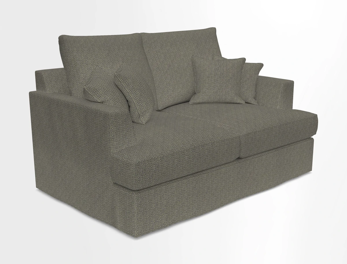Slingsby 2 Seater Fitted Cover Sofa in Two Tone Plain Biscuit.  Loose cover version available