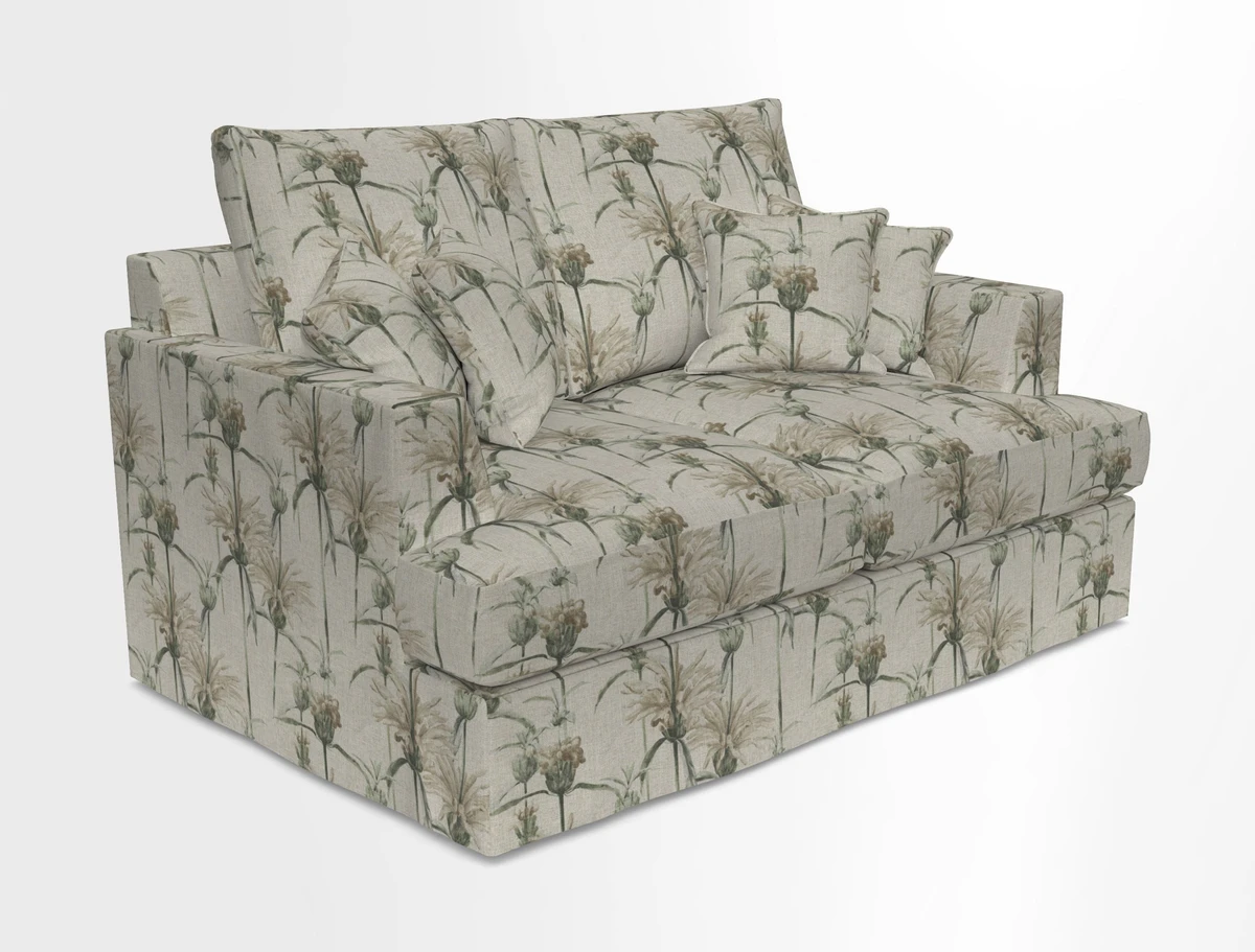 Slingsby 2 Seater Fitted Cover Sofa in Two Tone Plain Biscuit.  Loose cover version available