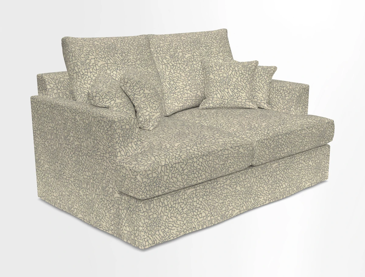 Slingsby 2 Seater Fitted Cover Sofa in Two Tone Plain Biscuit.  Loose cover version available
