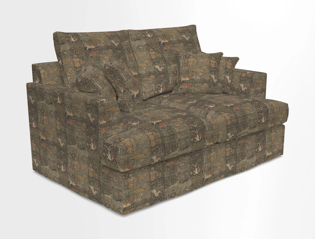 Slingsby 2 Seater Fitted Cover Sofa in Two Tone Plain Biscuit.  Loose cover version available