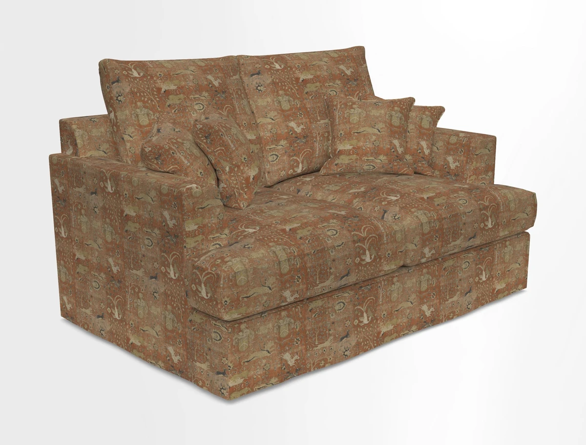 Slingsby 2 Seater Fitted Cover Sofa in Two Tone Plain Biscuit.  Loose cover version available