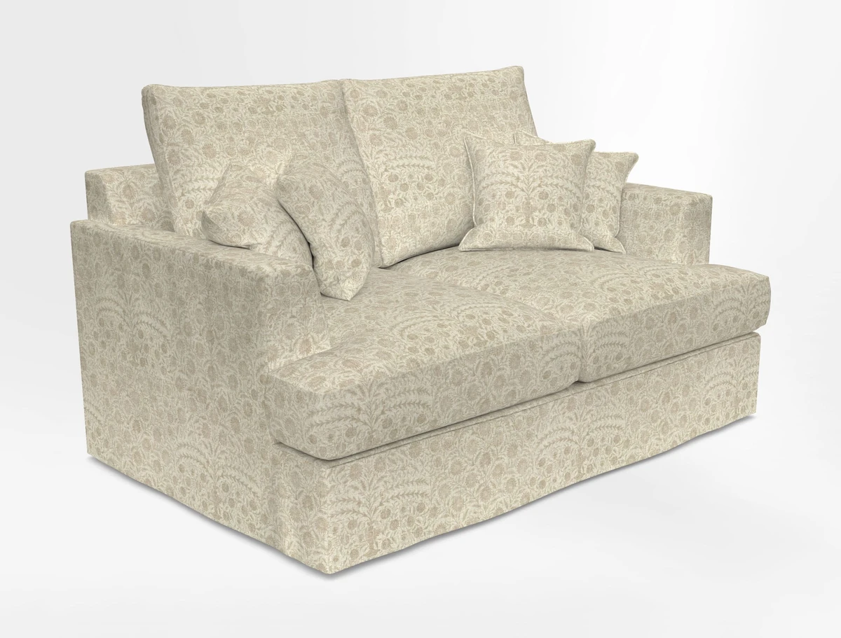 Slingsby 2 Seater Fitted Cover Sofa in Two Tone Plain Biscuit.  Loose cover version available