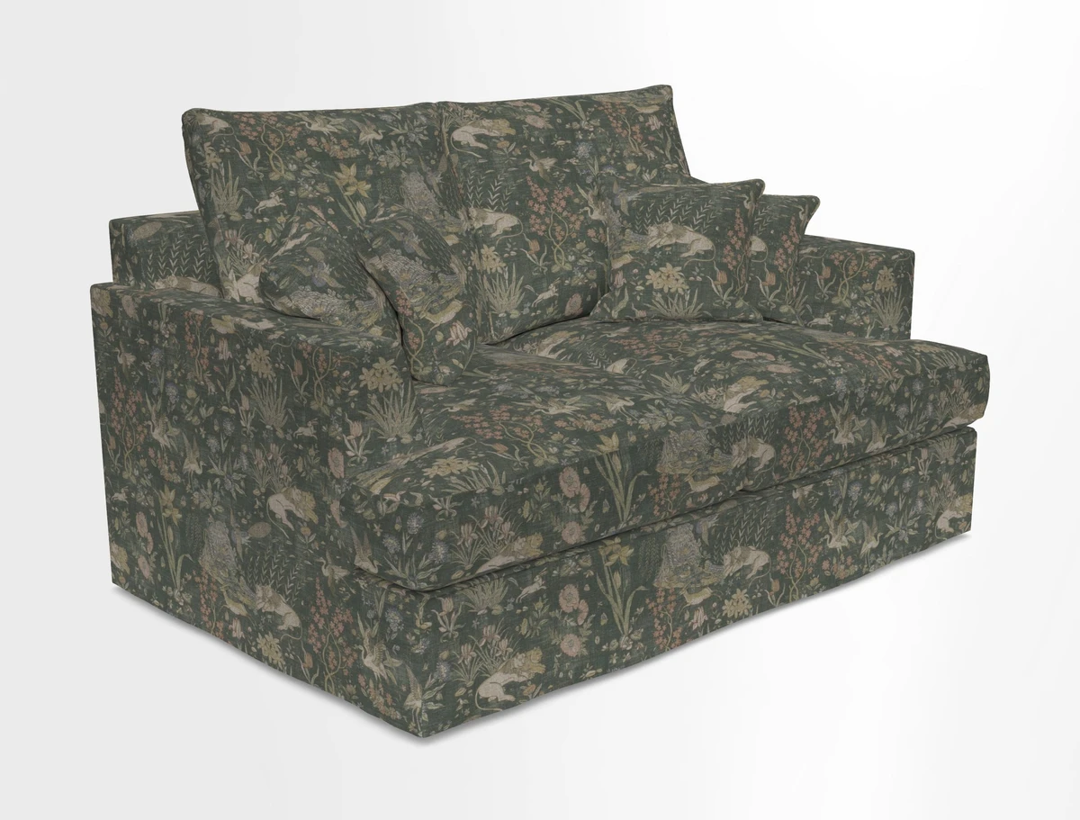Slingsby 2 Seater Fitted Cover Sofa in Two Tone Plain Biscuit.  Loose cover version available