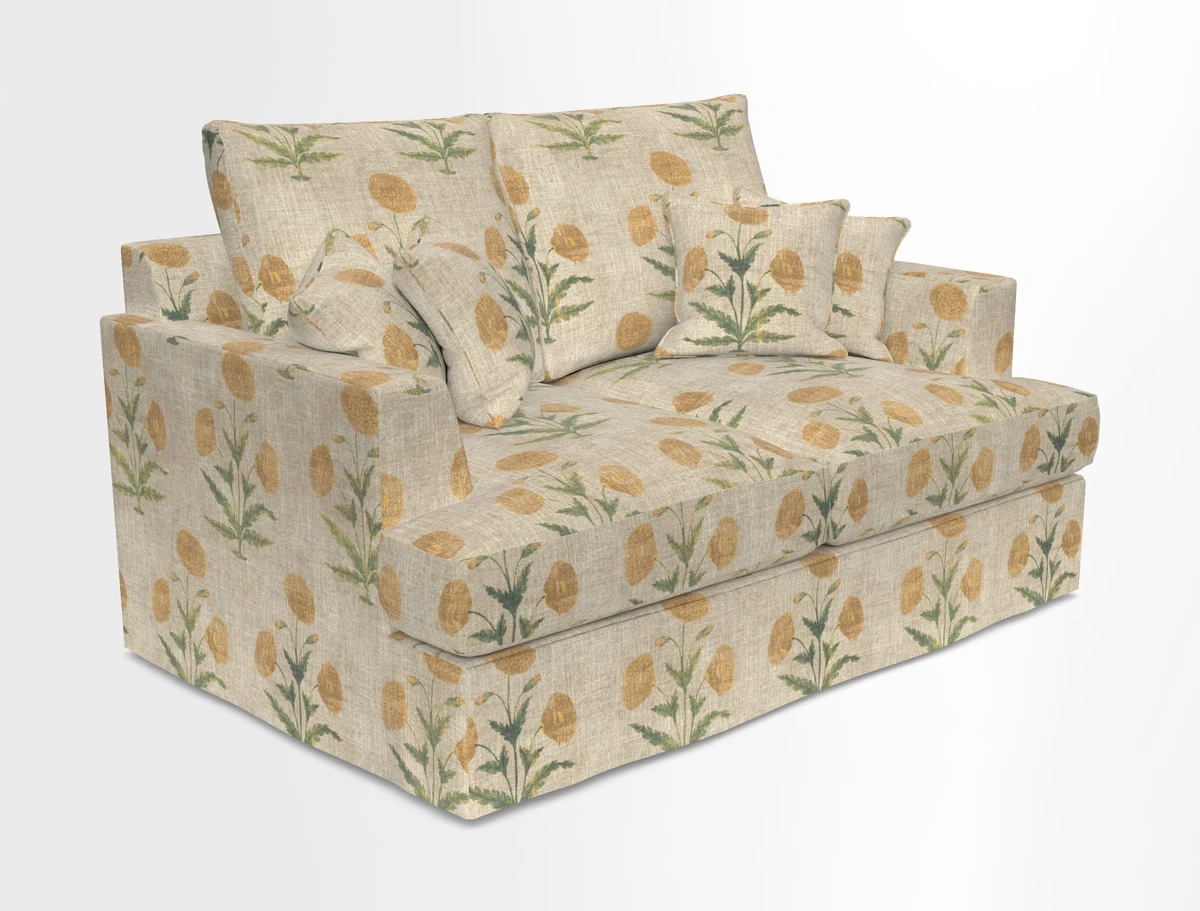 Slingsby 2 Seater Fitted Cover Sofa in Two Tone Plain Biscuit.  Loose cover version available
