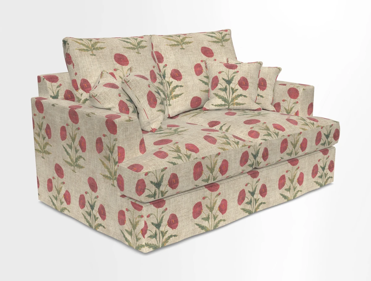 Slingsby 2 Seater Fitted Cover Sofa in Two Tone Plain Biscuit.  Loose cover version available