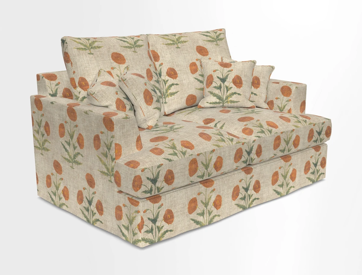 Slingsby 2 Seater Fitted Cover Sofa in Two Tone Plain Biscuit.  Loose cover version available