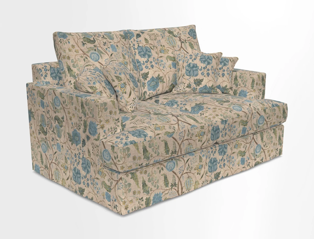 Slingsby 2 Seater Fitted Cover Sofa in Two Tone Plain Biscuit.  Loose cover version available