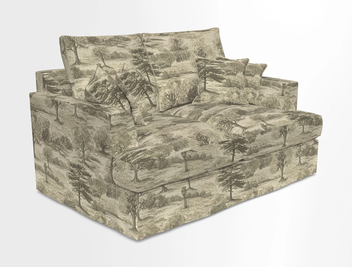 Slingsby 2 Seater Fitted Cover Sofa in Two Tone Plain Biscuit.  Loose cover version available
